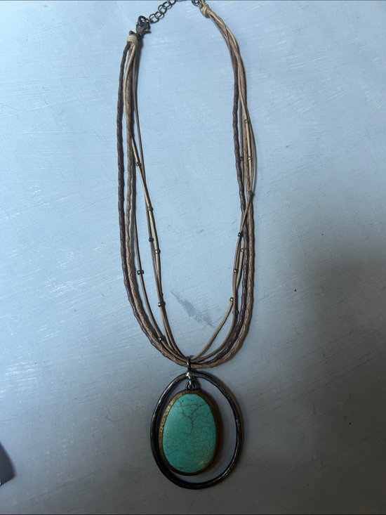 Jewelry - Boho Turquoise Pendant Multi-Strand Necklace